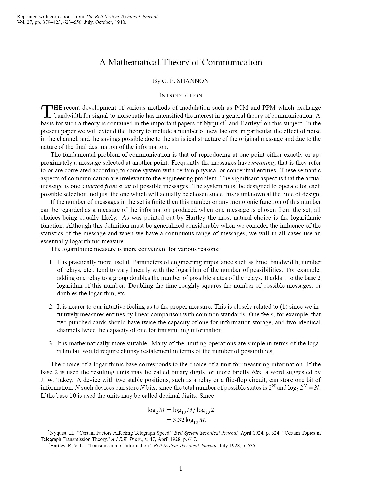 A Mathematical Theory of Communication